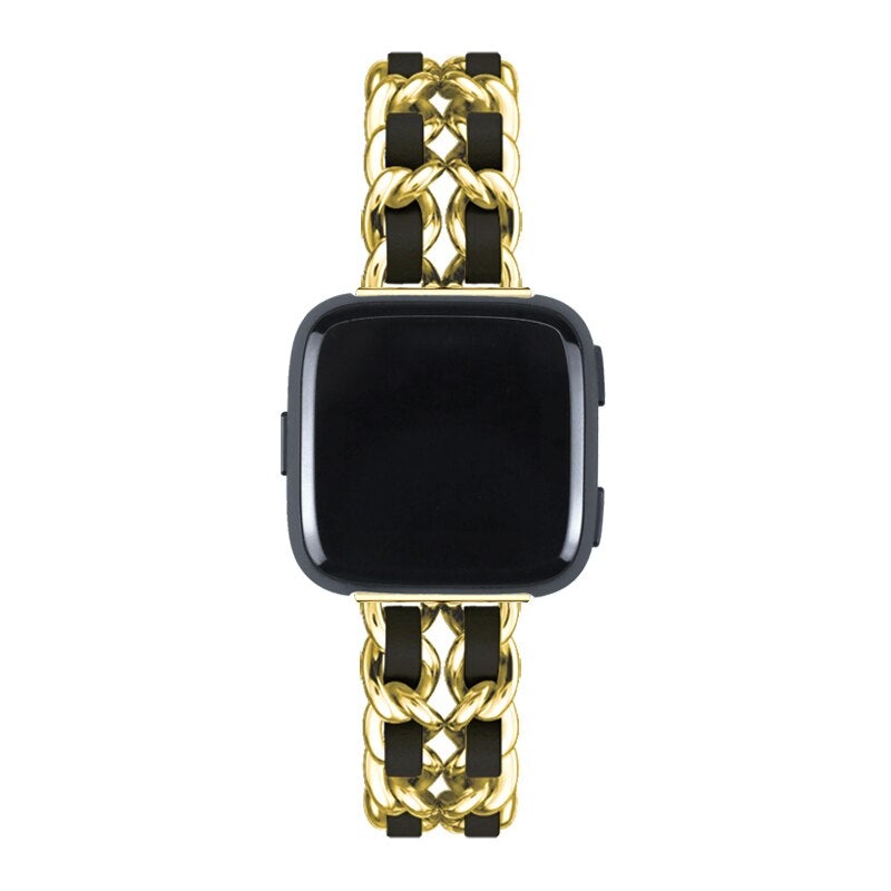 Black & Gold Fitbit Watch Strap